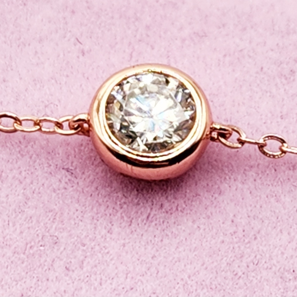 Dainty Rose gold Moissanite Bracelet